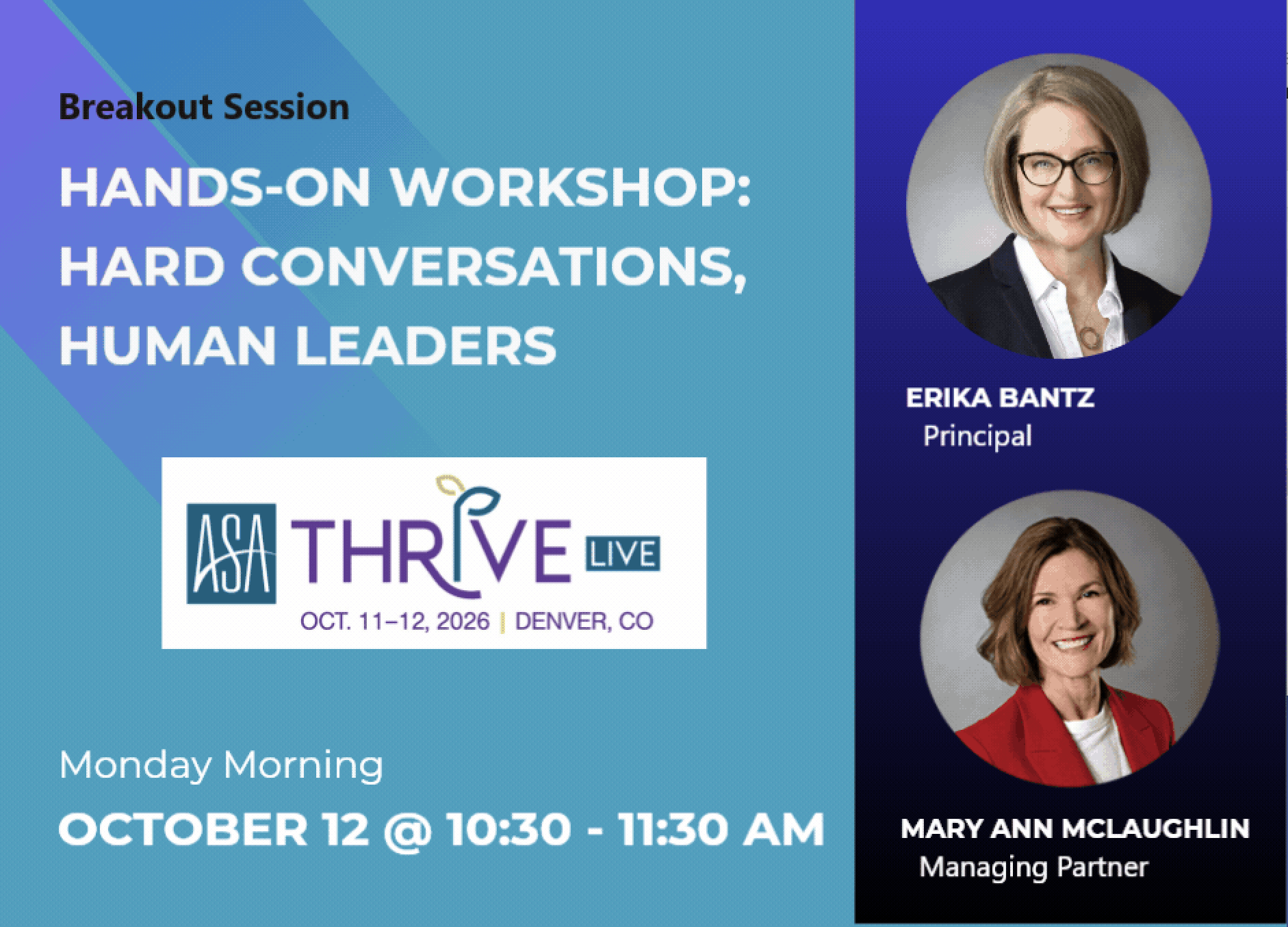Erika Bantz and Mary Ann McLaughlin at THRIVE 2026
