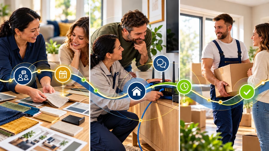 Front line service people and process graphic