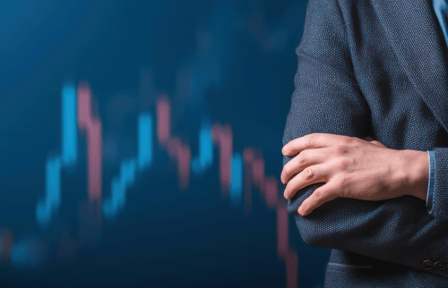 Performance chart and leader in front 