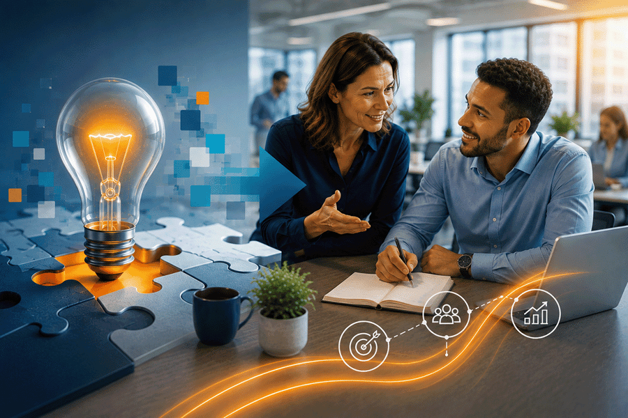 manager helping employee image