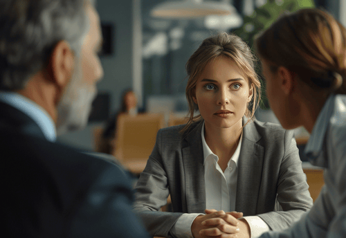 sales person with defeated look image