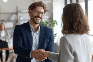 salesperson shaking hands