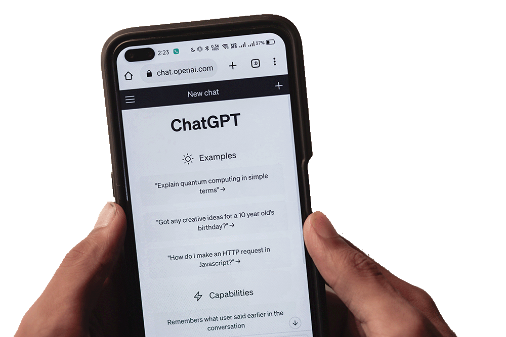 ChatGPT on phone no background